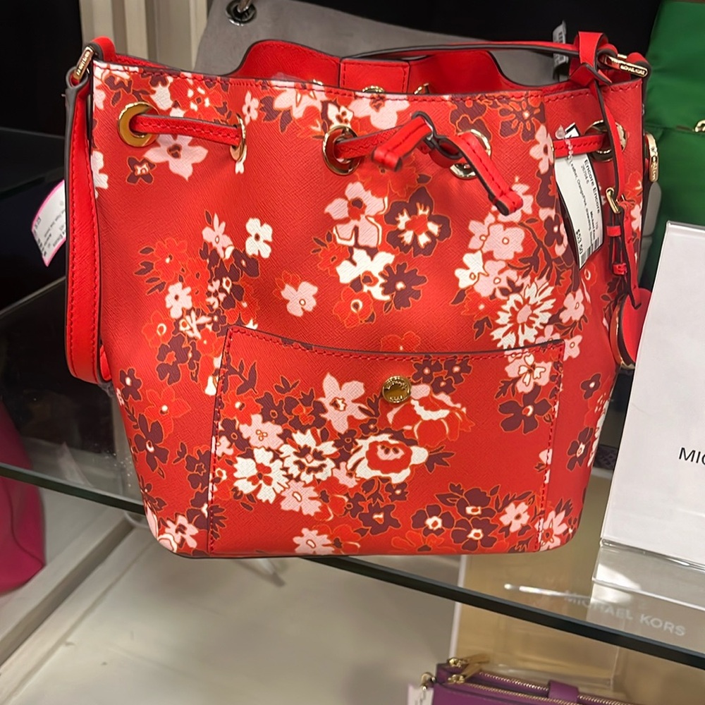 Rare MK floral Drawstring